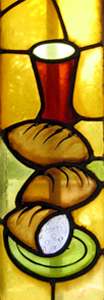 Bread and Wine stained glass window