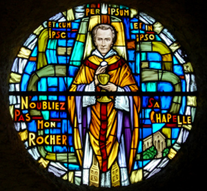 St Peter Julian Eymard round stained glass